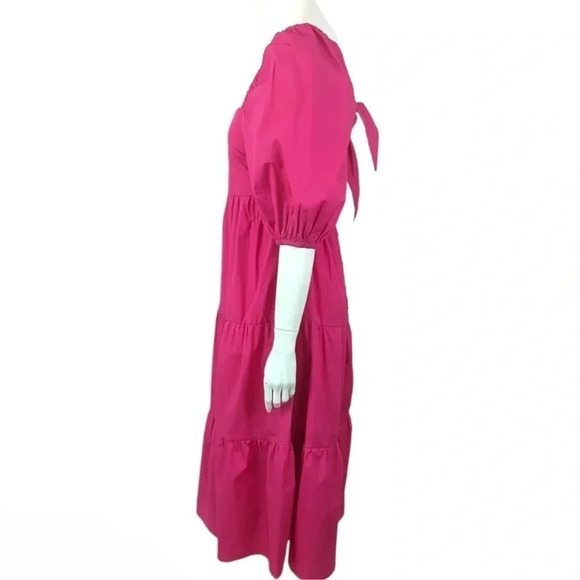 🍀 MINKPINK NWT YASAMINE TIERED RASPBERRY DRESS SIZE MEDIUM - Picture 5 of 7